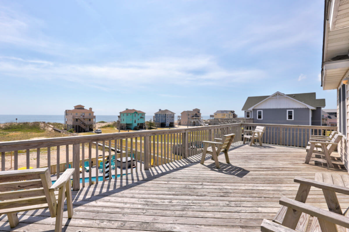 Large family beach house vacation rental with outdoor seating