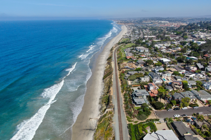 Peaceful beach town in the off-season 