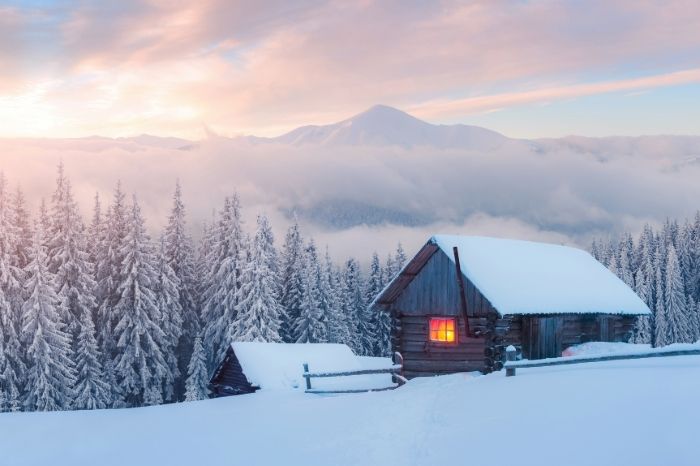 Peaceful winter destination with empty streets and scenic views