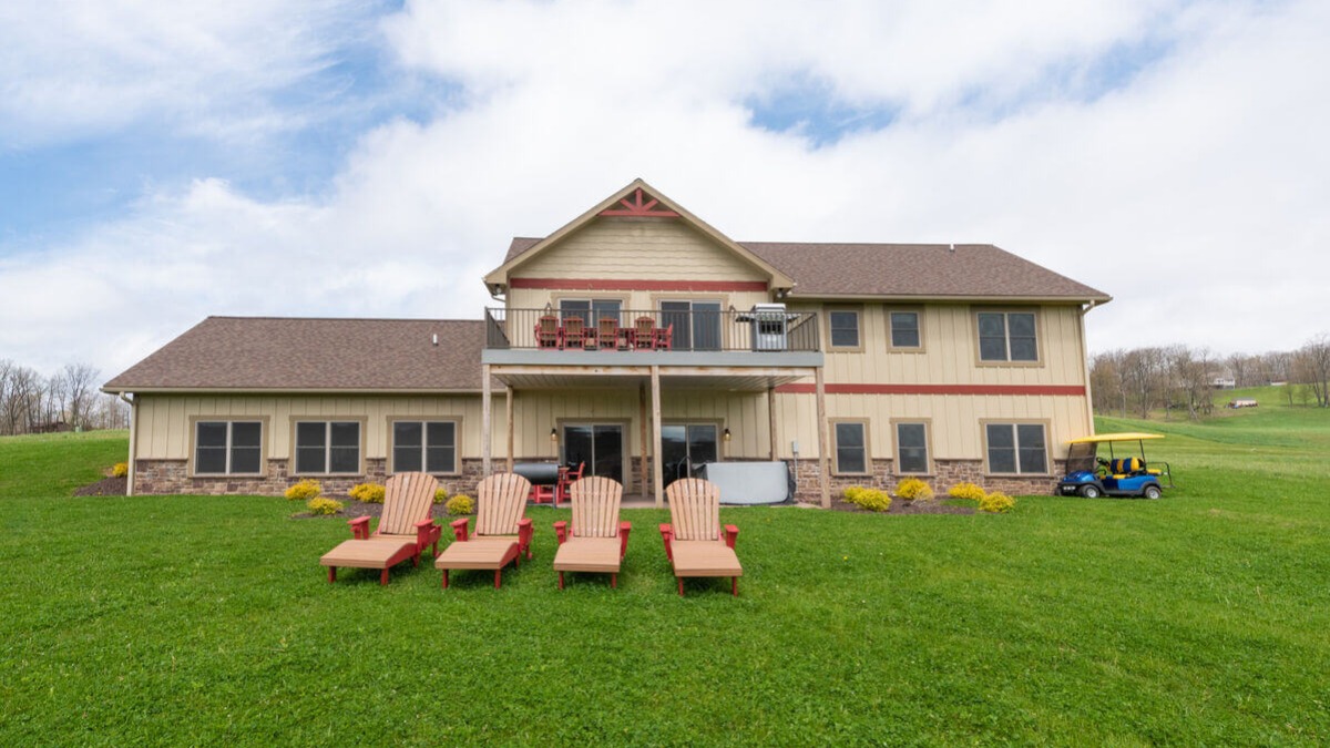 Deep Creek Lake vacation home with indoor pool, hot tub, and mountain views