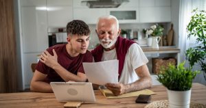 Family reunion planning notes and calendar for Myrtle Beach trip