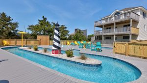 Oceanfront Outer Banks vacation home with private lazy river and beach access