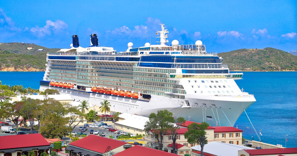Passenger ferry traveling from St Thomas to St John US Virgin Islands
