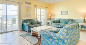 Spacious large group vacation rental living room in Myrtle Beach
