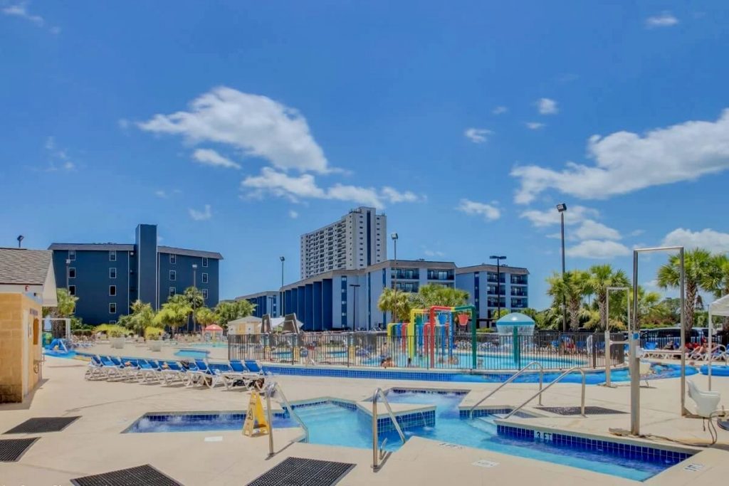 Myrtle Beach resort condo with ocean views, lazy river, and direct beach access