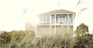 Map showing different vacation rental locations near beach and attractions