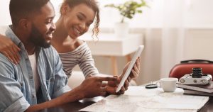 Traveler comparing booking direct versus third-party platforms