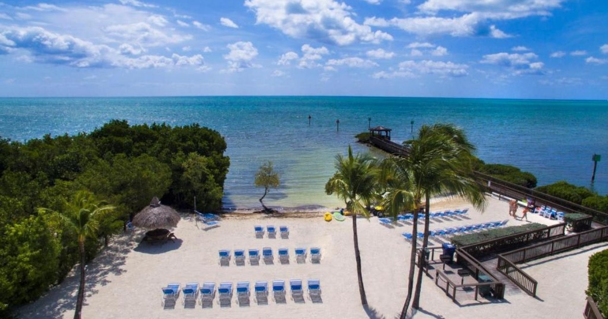Oceanfront balcony view from a vacation rental condo in Key Largo Florida overlooking the Atlantic Ocean