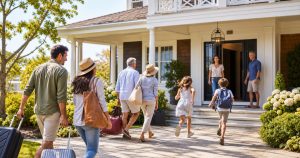 svbp-look-for 1 | Swack Vacations Multigenerational family arriving at a vacation rental home for a group getaway